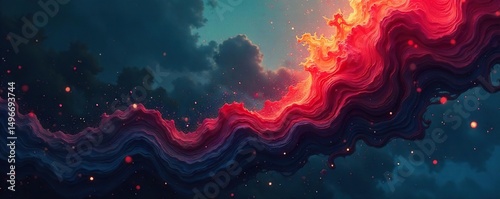 Abstract image depicting swirling, dark colors representing negativity and hostility, perfect for illustrating concepts of prejudice and intolerance , hostility, hostile, scorn