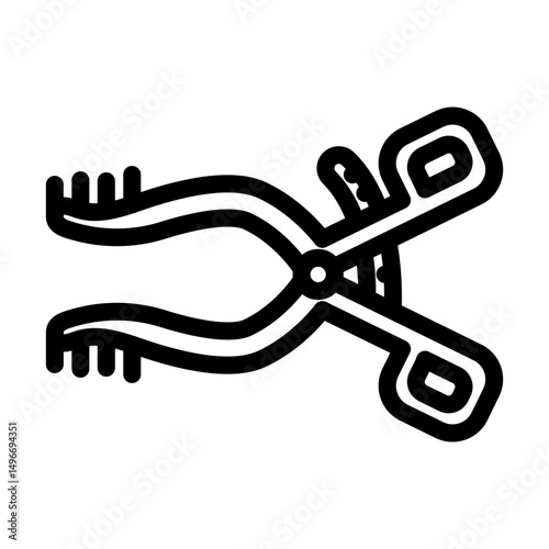 retractor surgeon line icon vector illustration