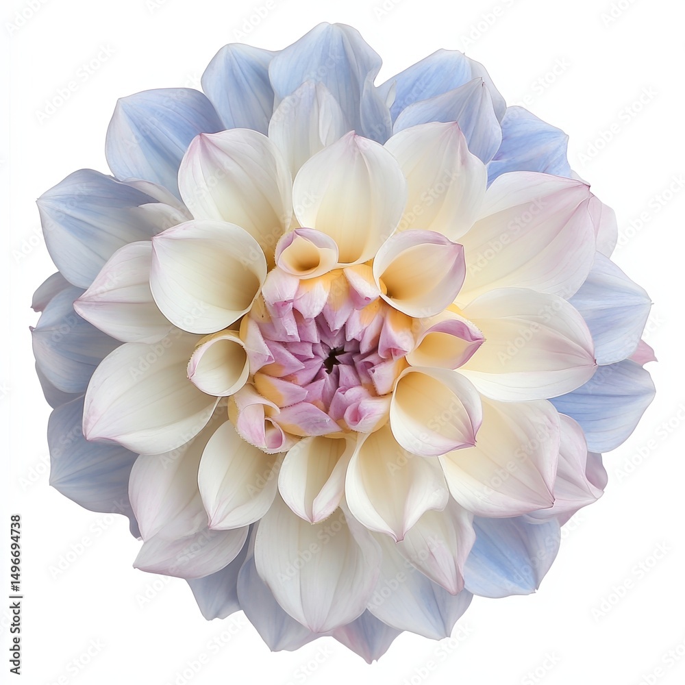 Fototapeta premium Dahlia flower close up studio shot on white background