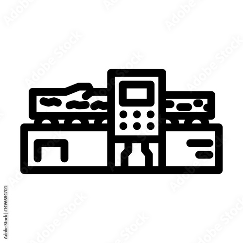 beam manufacturing wood frame house line icon vector illustration