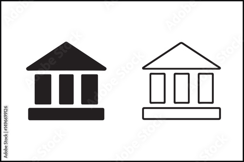 Bank Building Outline & Fill Style