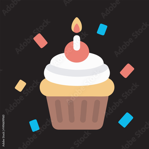 vector illustration of cupcakes