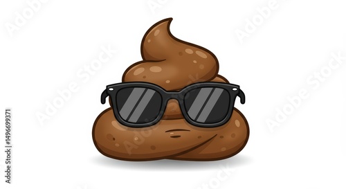 Cool Poo Emoji Wearing Sunglasses