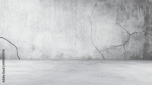 Cracked Concrete Wall Room Interior Design