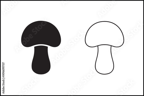 Mushroom Solid & Line Art Icon