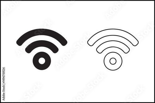 Wi-Fi Signal Minimalist Line Art