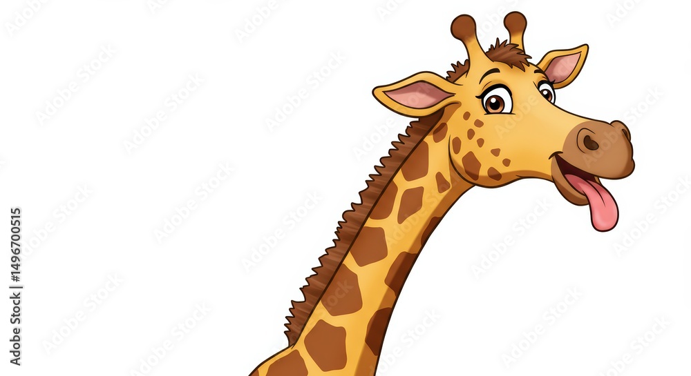 Fototapeta premium Playful Giraffe Cartoon Illustration