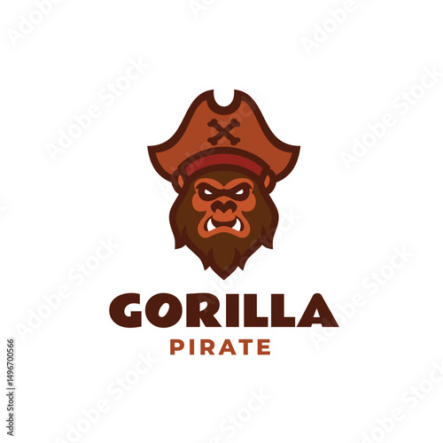 Gorilla Pirate Mascot Logo Design