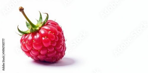 Single juicy raspberry, watercolor painted, white background, delicious, illustration