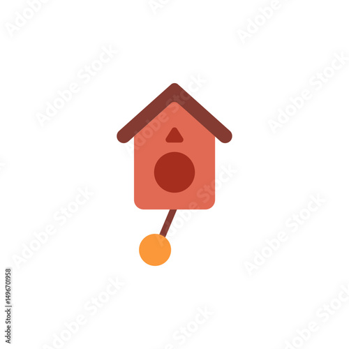 Whimsical birdhouse vector icon with minimalist design for home decor illustration
