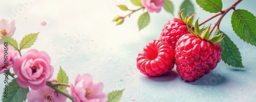 Single mulberry, delicate watercolor wash Deep color, natural texture , healthy, organic