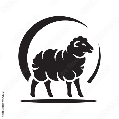 sheep vector silhouette clip art logo design illustration