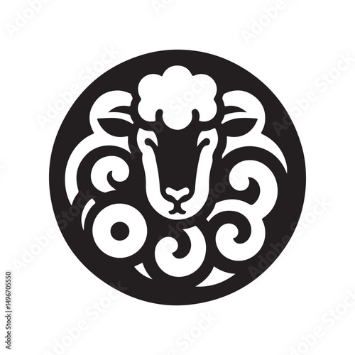 sheep vector silhouette clip art logo design illustration