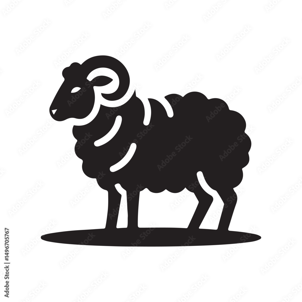 Obraz premium sheep vector silhouette clip art logo design illustration