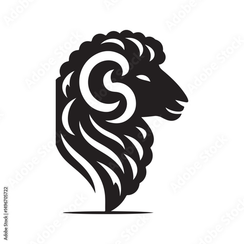 sheep vector silhouette clip art logo design illustration