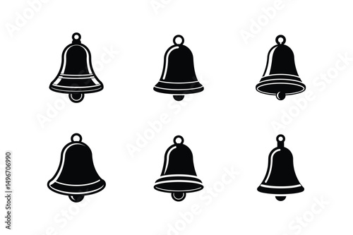 bell icon silhouette vector illustration