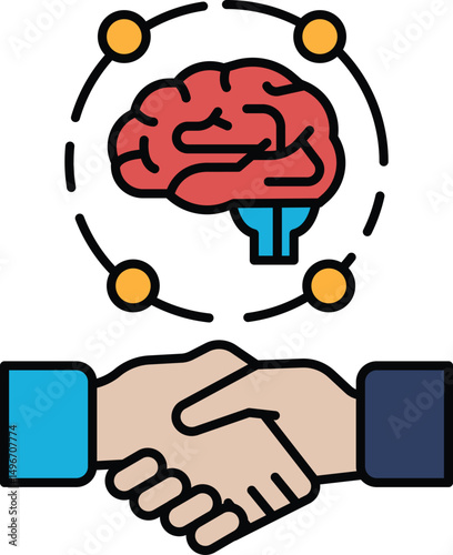 A brain is surrounded by a circle of other brains