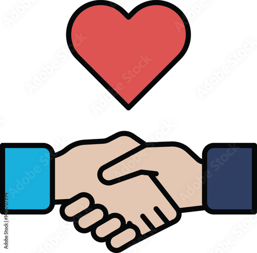 A hand shaking a heart