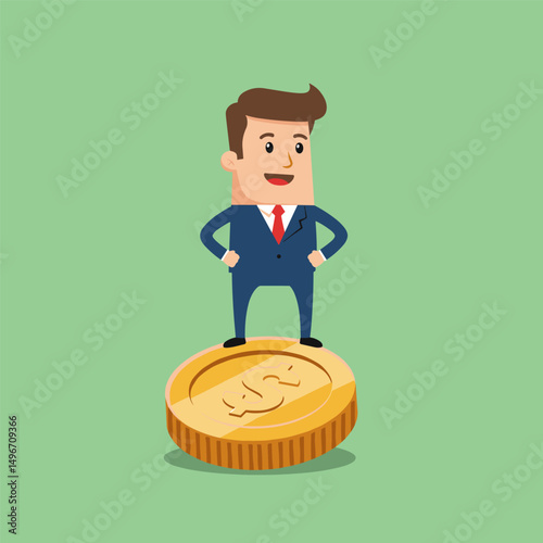 Encouraging figure with formal look

