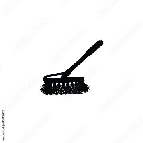 car cleaning brush silhouette on white background