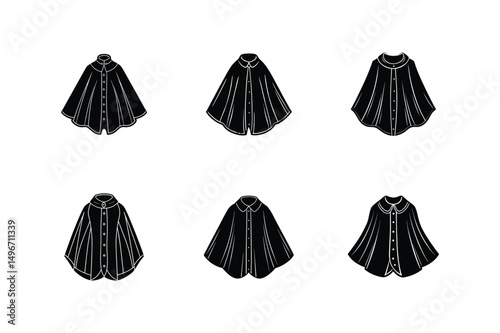 cape sleeve sketch icon silhouette vector illustration