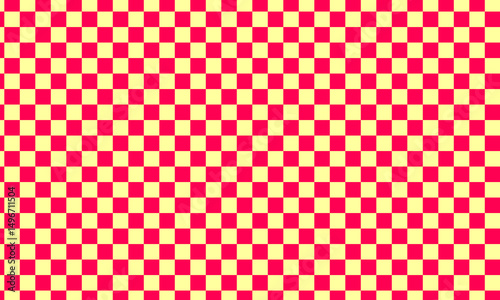 A view of a red and yellow checker pattern, as a background.