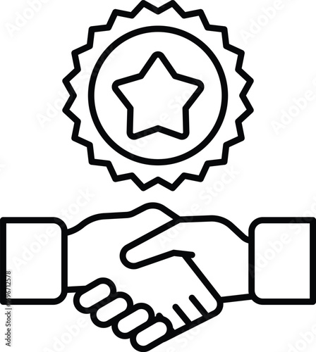 A hand shaking a star with a gold star on it