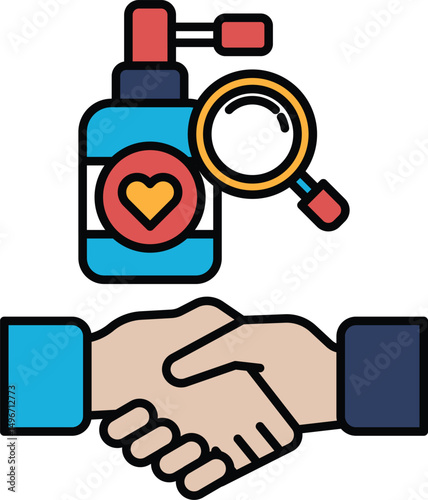 A bottle of hand sanitizer with a heart on it is being offered to someone