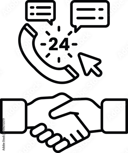 A handshake between two people with a phone in the background