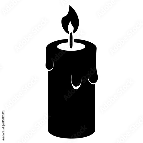candle on black background