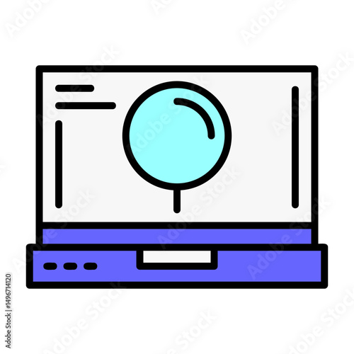 Search Laptop Interface Filled Icon