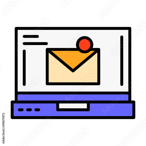 Mail Laptop Interface Filled Icon