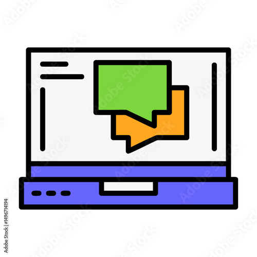 Chat Laptop Interface Filled Icon