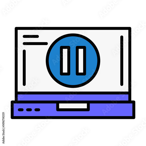 Pause Laptop Interface Filled Icon