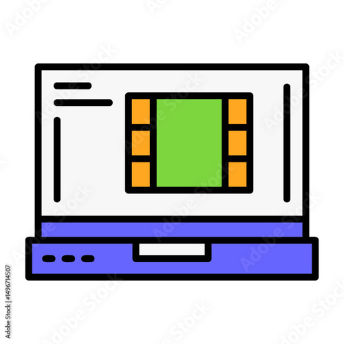 Video Laptop Interface Filled Icon