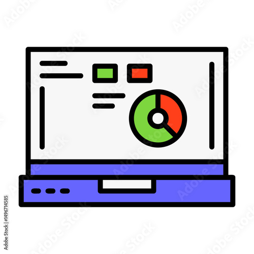 Chain Laptop Interface Filled Icon