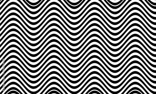 A view of black and white wavy stripes.
