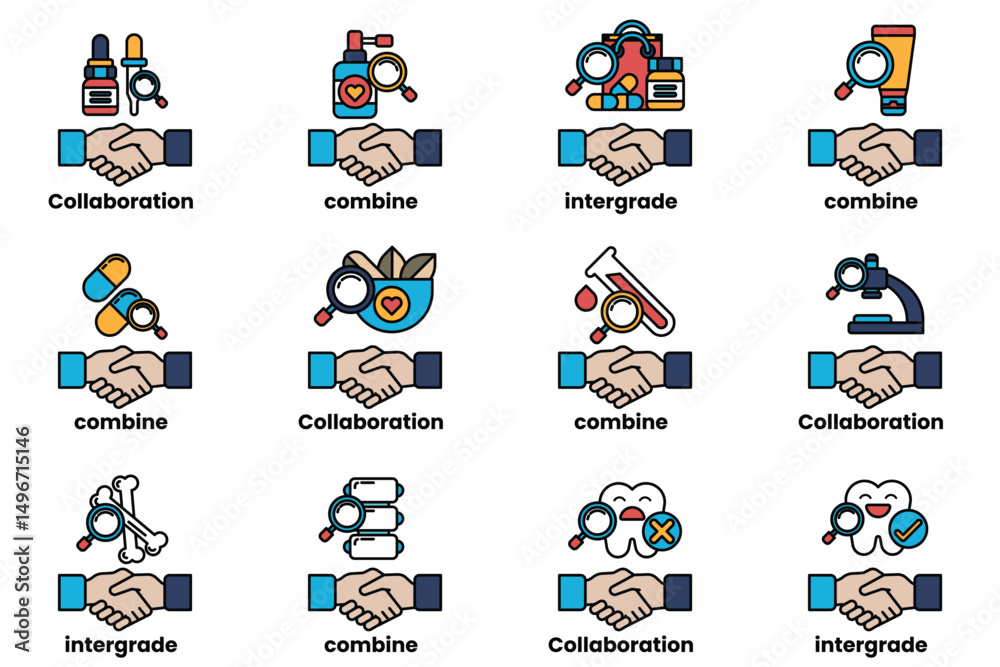 Fototapeta premium A hand holding a magnifying glass, which is a symbol of collaboration