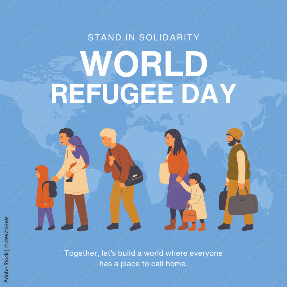 World Refugee day Social Media Poster Design Template World Refugee day Social Media Poster Design Template