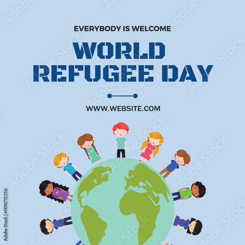 World Refugee day Social Media Poster Design Template