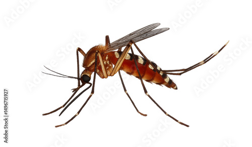 [Transparent Background PNG]Close Up of a Mosquito on White Background