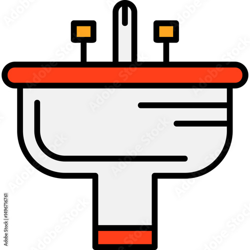 Bathroom sink Vector Filled Style Icon
