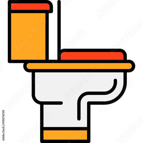Toilet Vector Filled Style Icon
