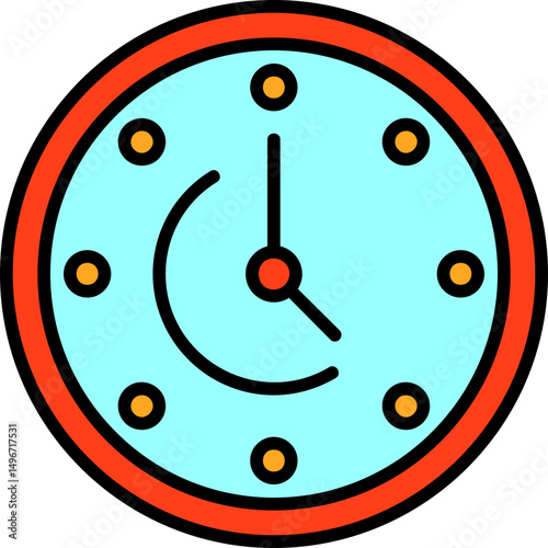 Clock Vector Filled Style Icon