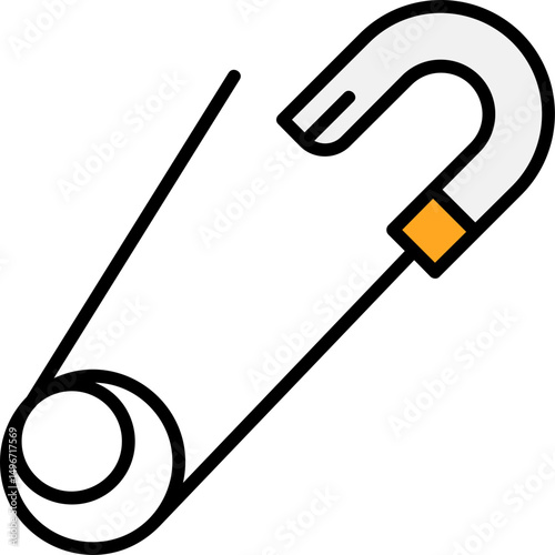 Safety pin Vector Filled Style Icon