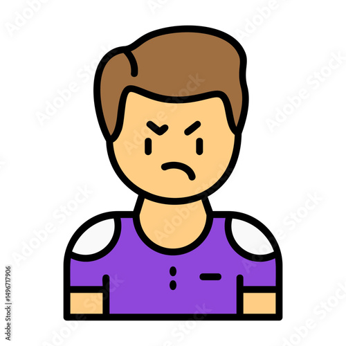 Disapproval Filled Style Emotion Icon