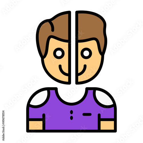 Wariness Filled Style Emotion Icon