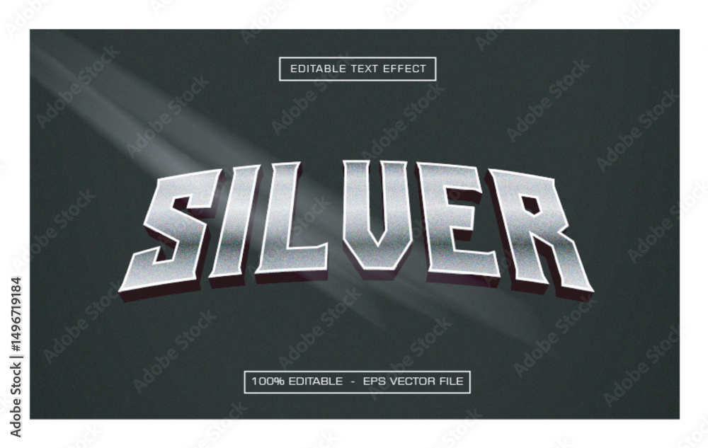Obraz premium Silver text effect with grey background