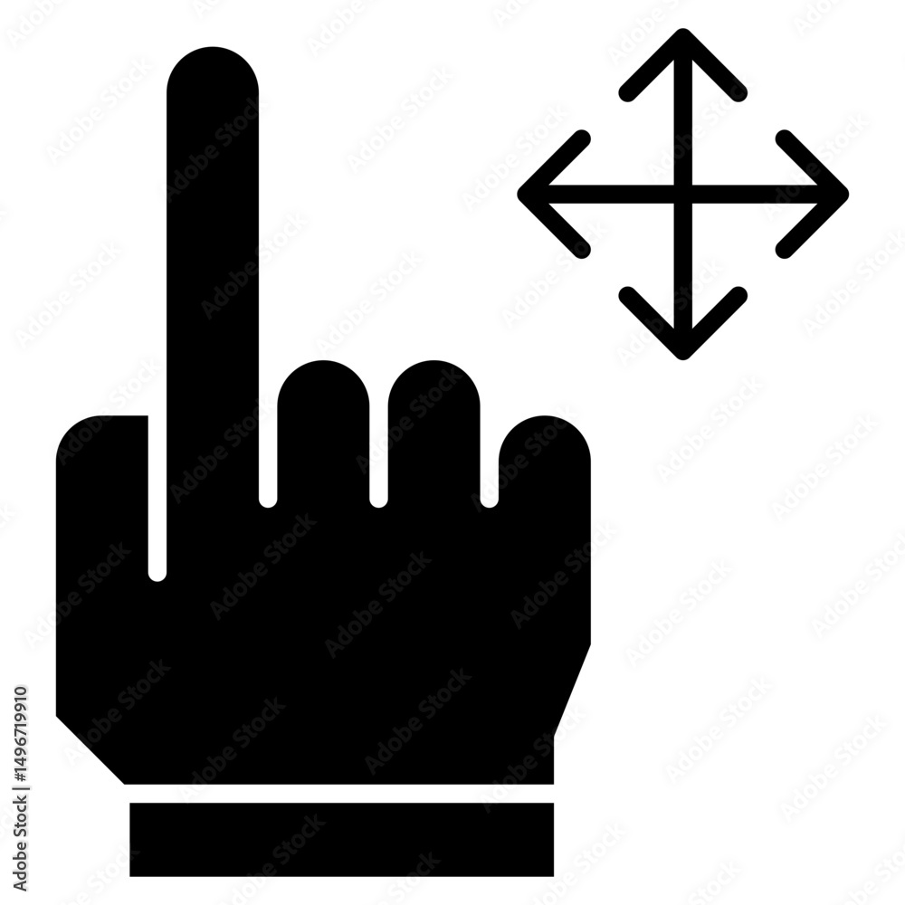 Obraz premium Vector Icon move, hand, hands and gestures, gestures, sign