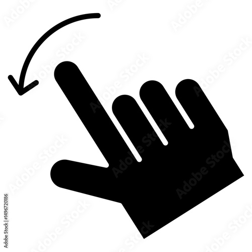 Vector Icon rotate right, hand, hands and gestures, gestures, sign